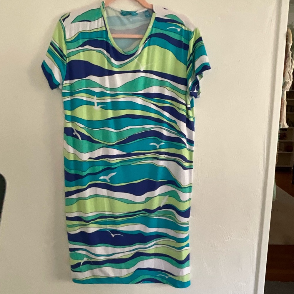 Tori Richard Honolulu Seashore Waves Dress L